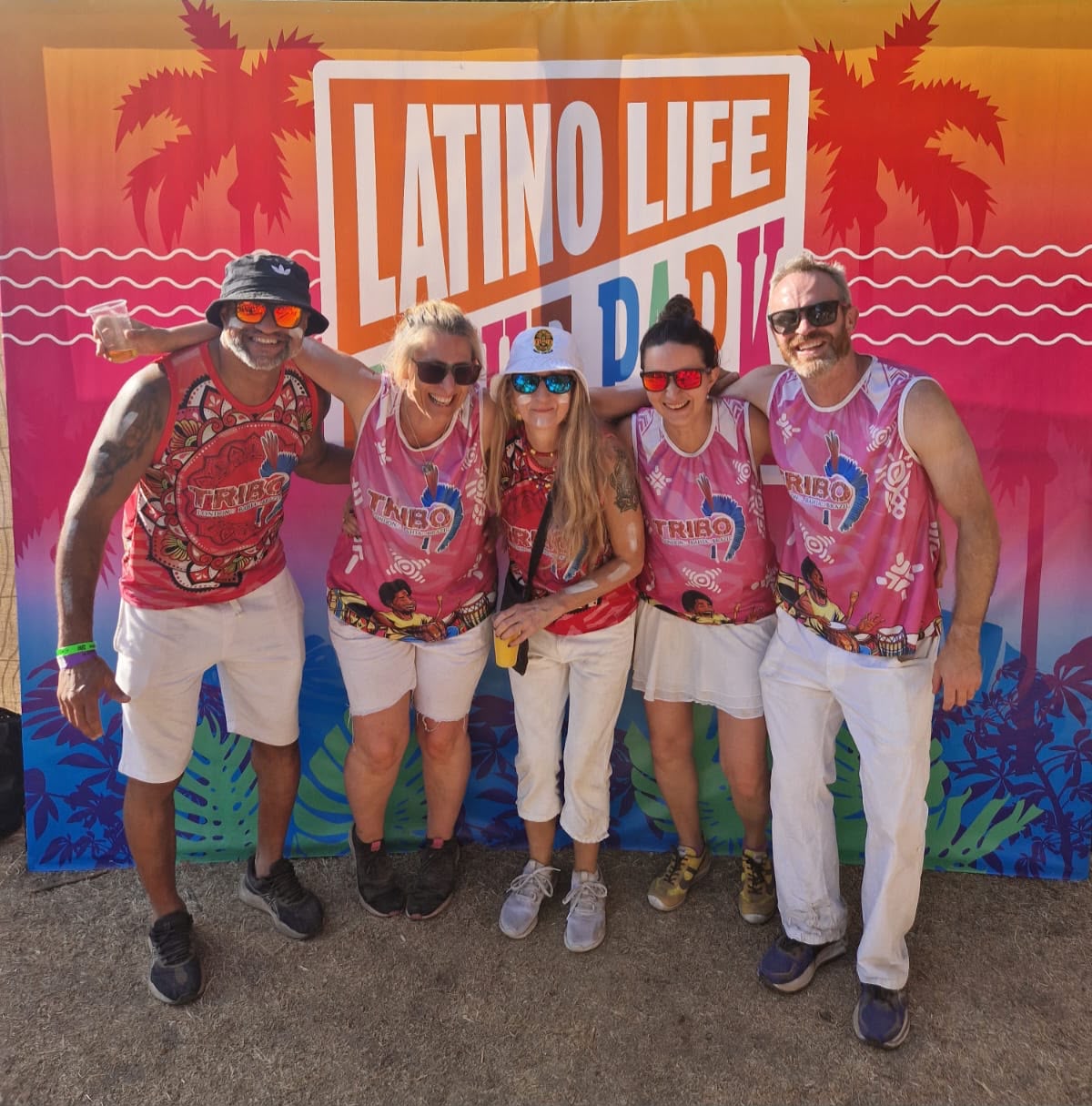 Tribo crew at the Latino Life in the Park backdrop